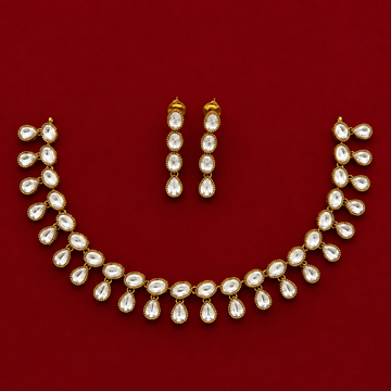 Crystal Kundan Double Layer Necklace Set