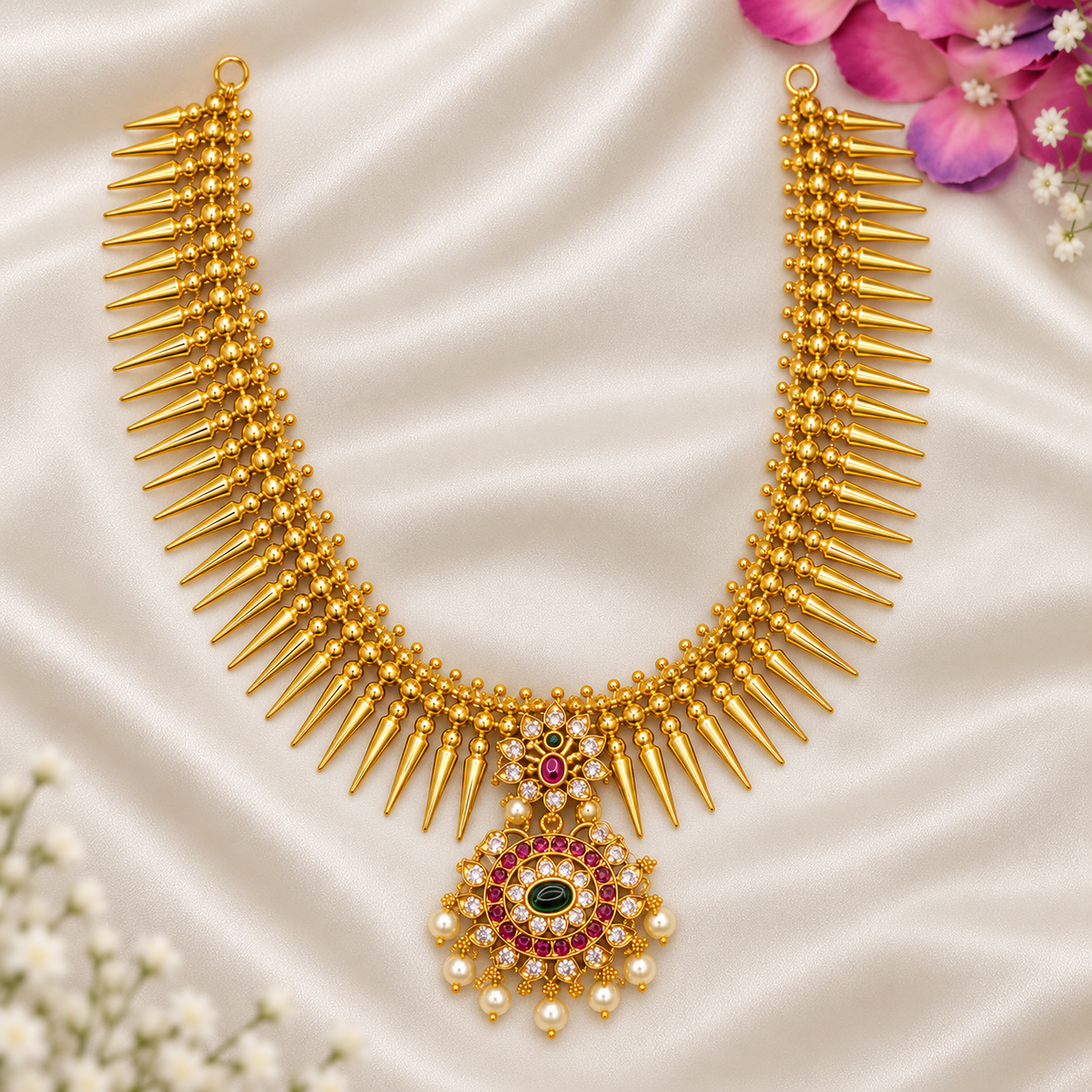 Peacock Spike Necklace Set
