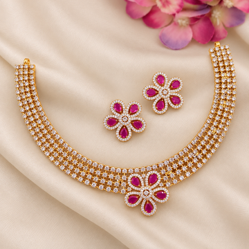 Ruby Bloom Lattice Necklace Set