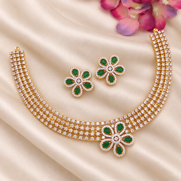 Emerald Bloom Lattice Necklace Set