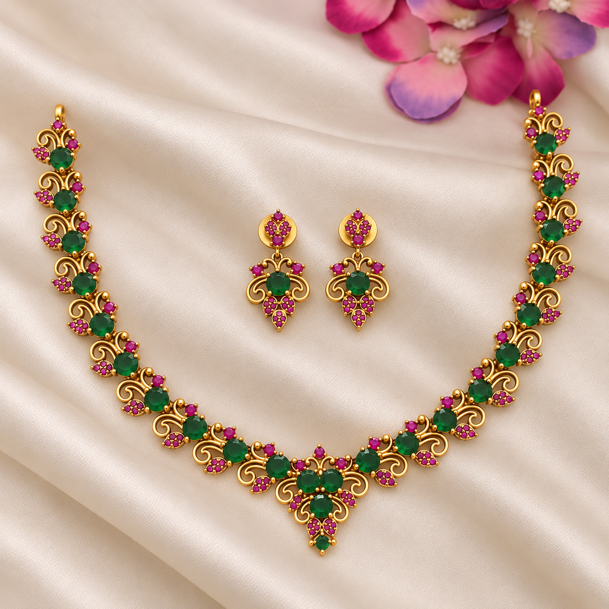 Emerald Ruby Vine Set