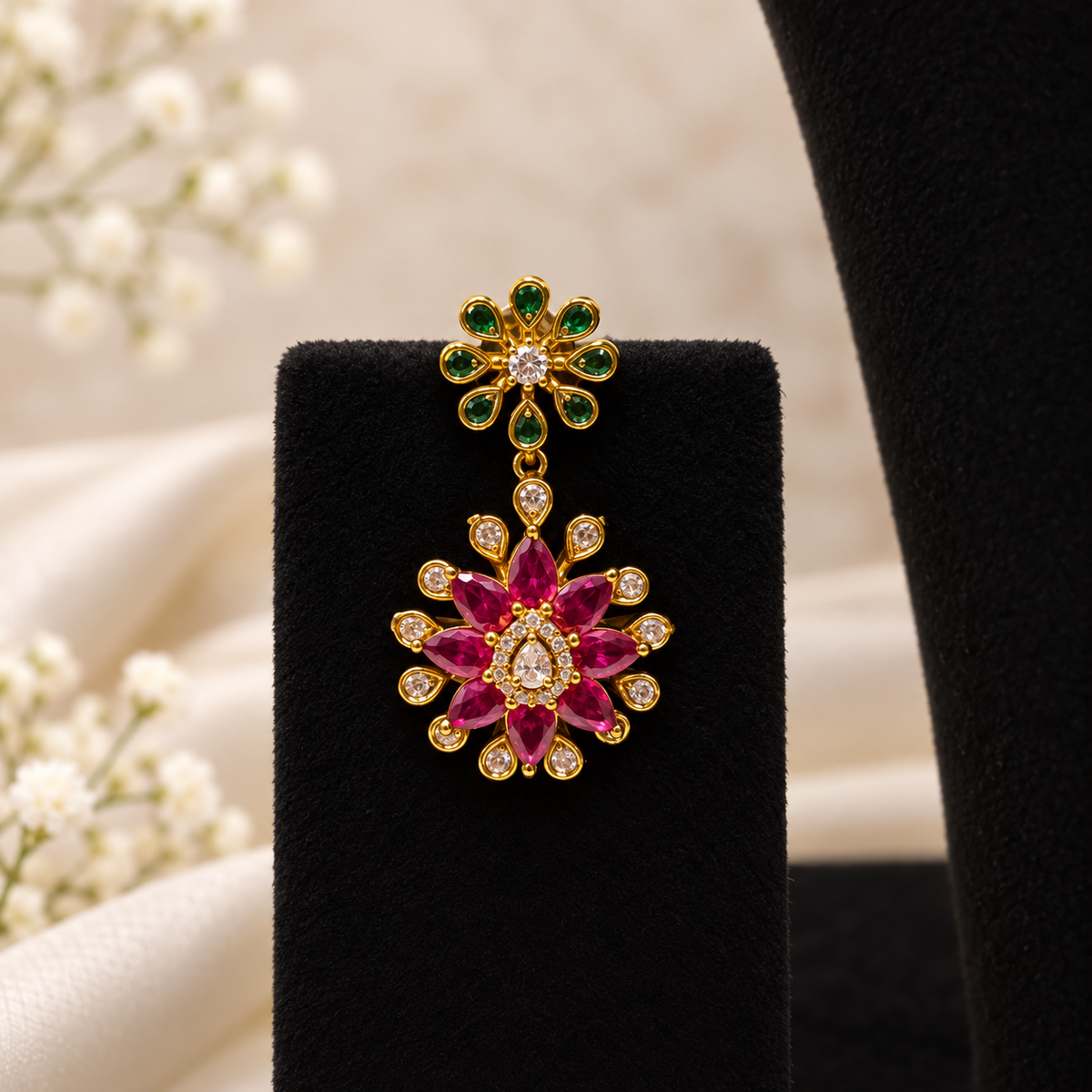 Emerald Ruby Floral Set