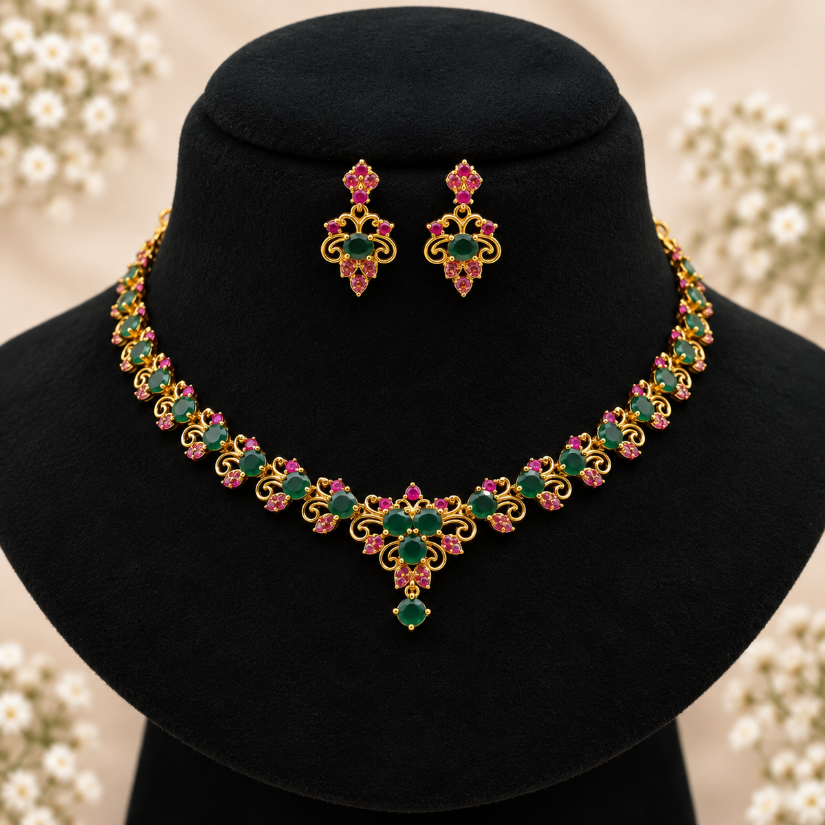 Emerald Ruby Vine Set