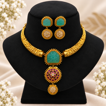 Mint Green Floral Necklace Set