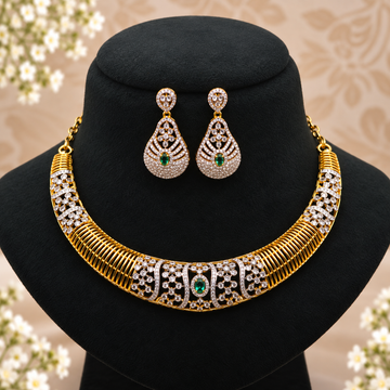 Emerald CZ Statement Necklace Set