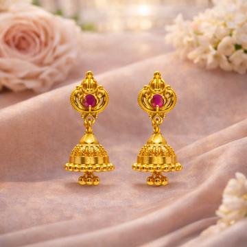 Baby Mini Rope Work Ruby Jhumka
