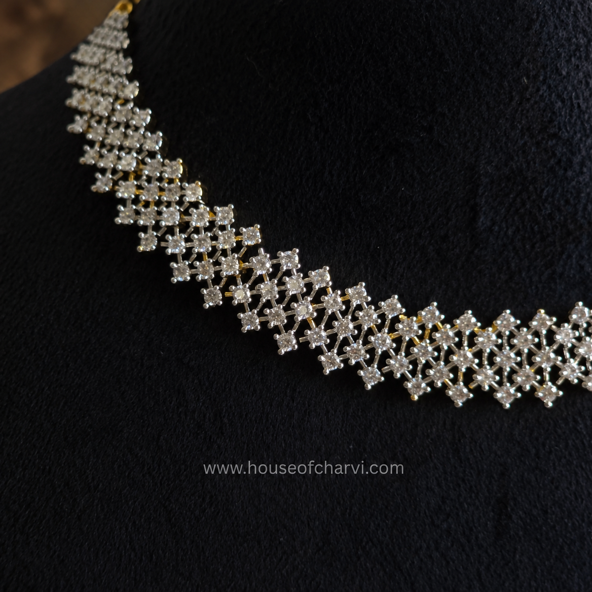 Crystal Lattice CZ Necklace Set