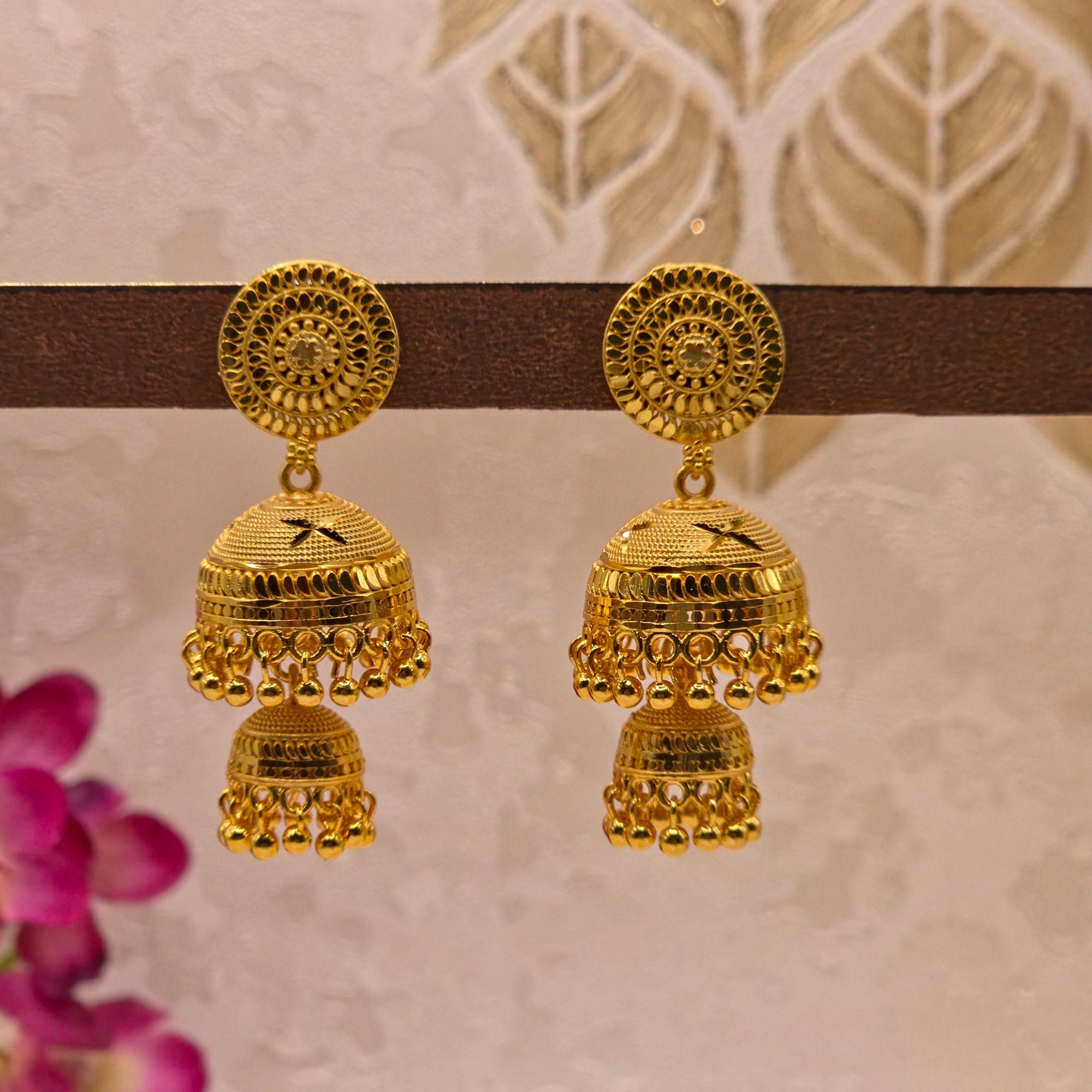 Antique Gold Double Jhumka