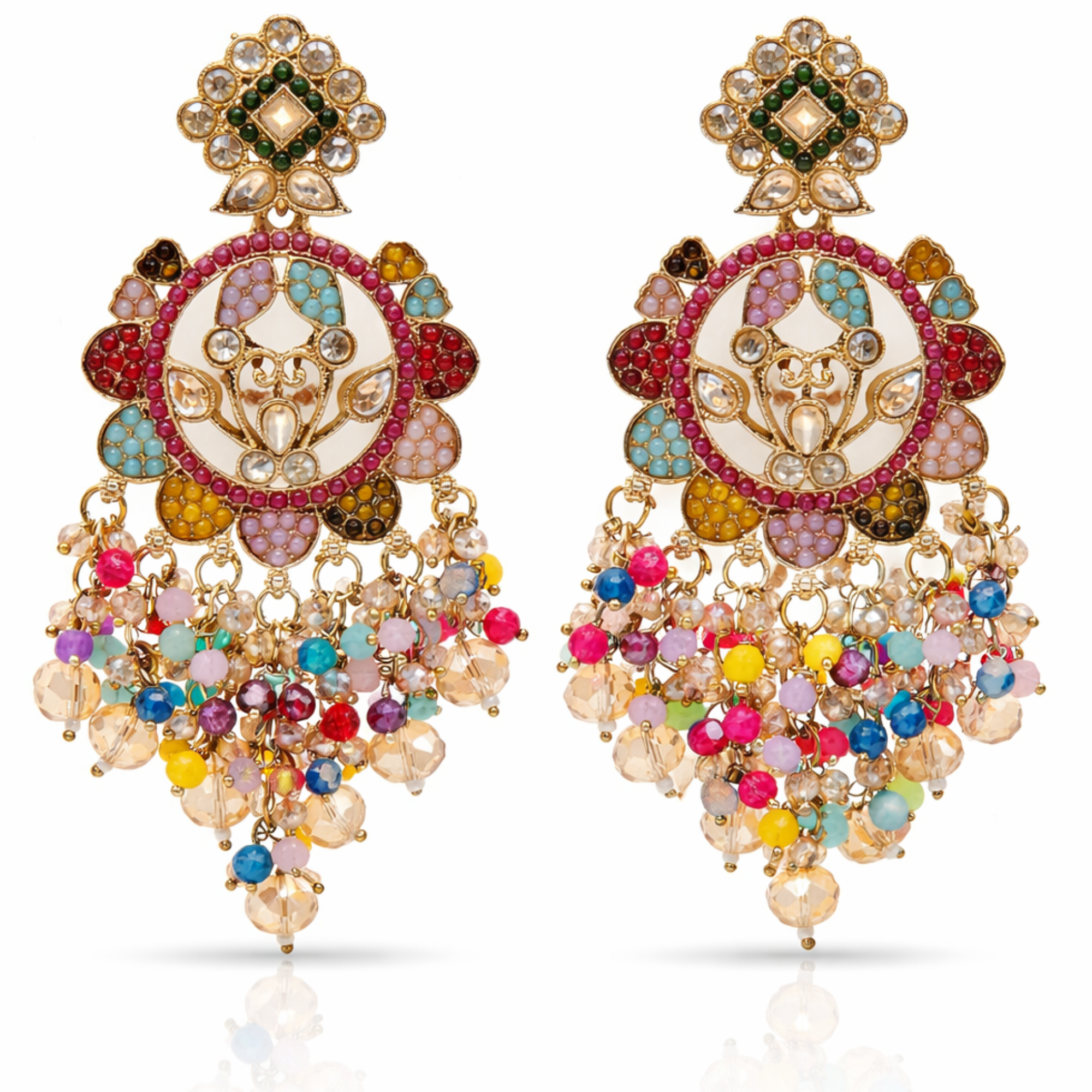 Meenakari Kundan Rainbow Chandelier