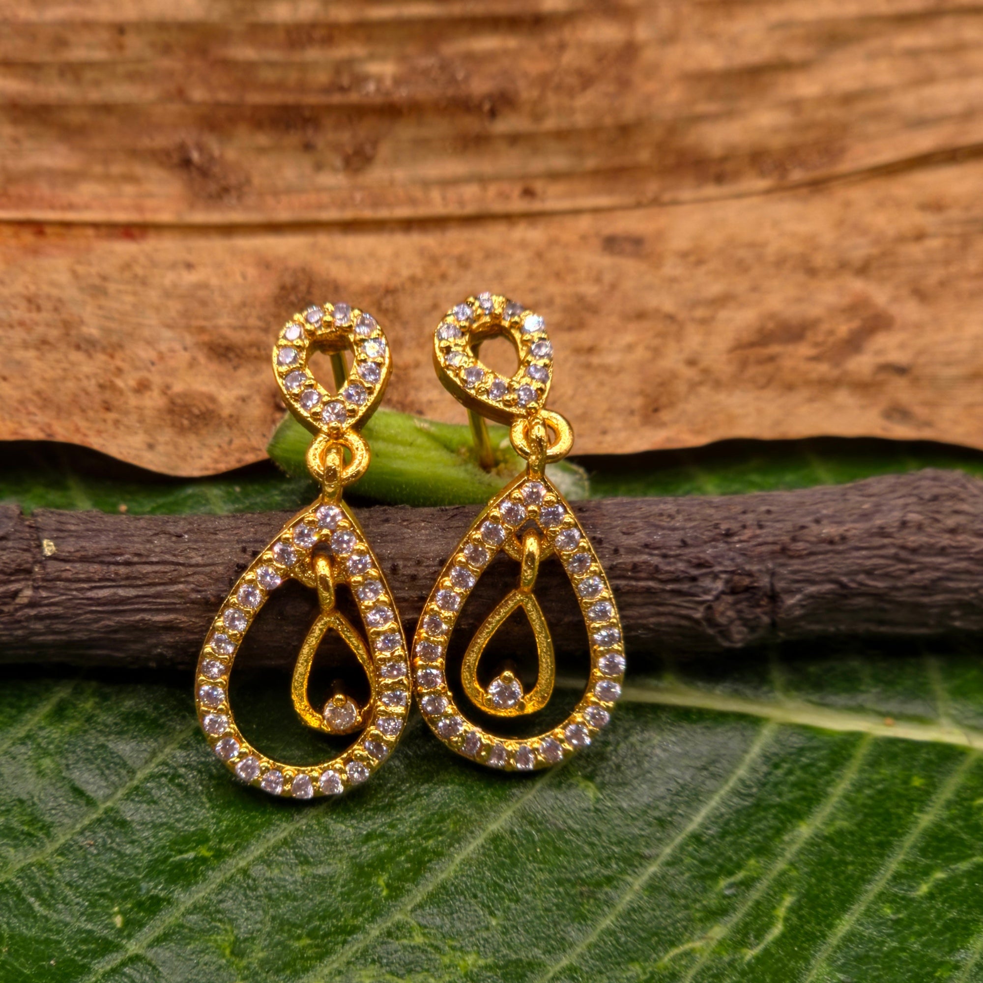 Crystal Teardrop Halo Earrings