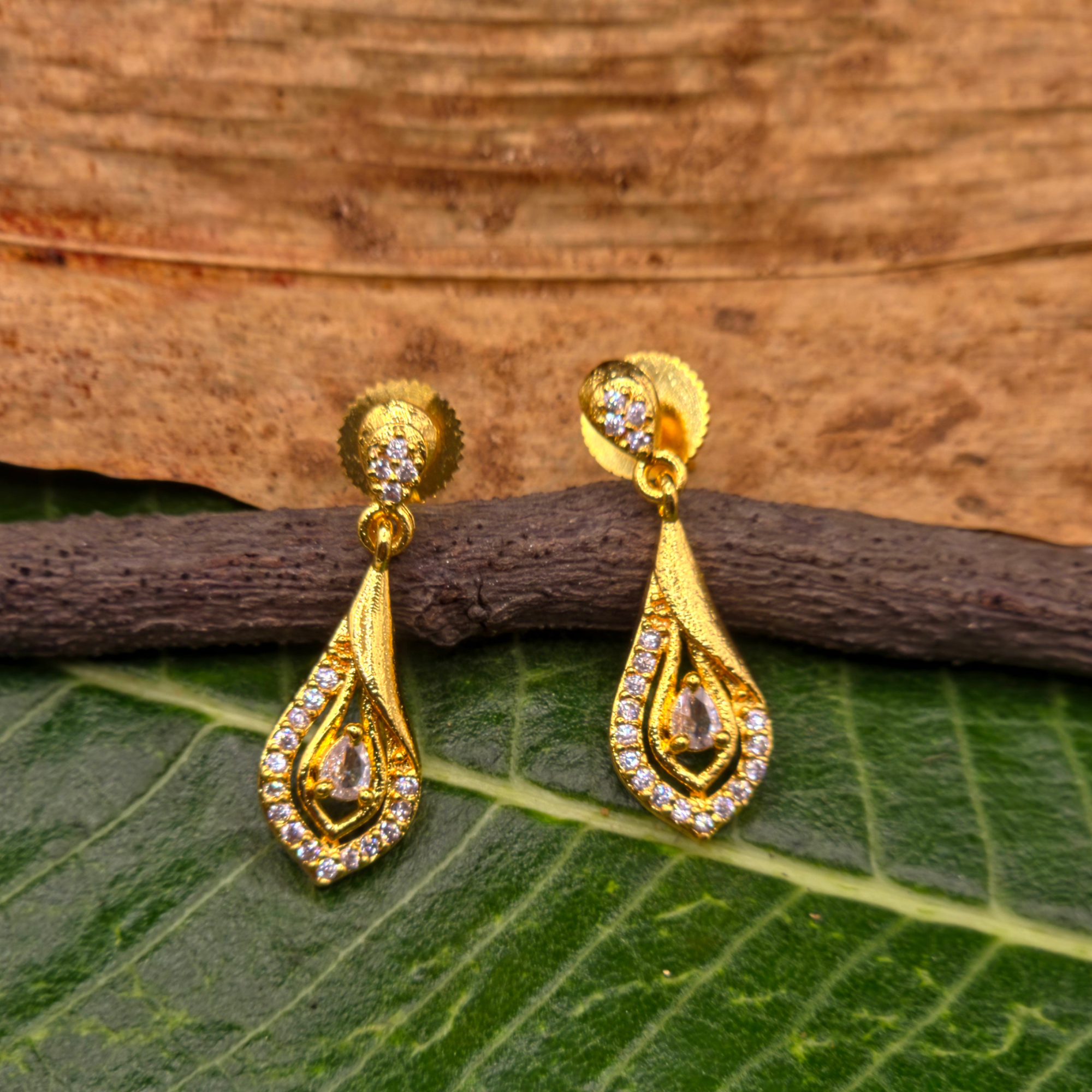 Golden Teardrop Elegance Earrings