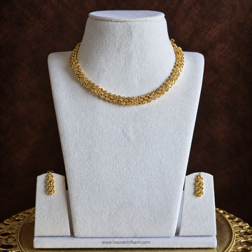 Golden Floral Link Necklace Set