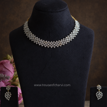 Crystal Lattice CZ Necklace Set