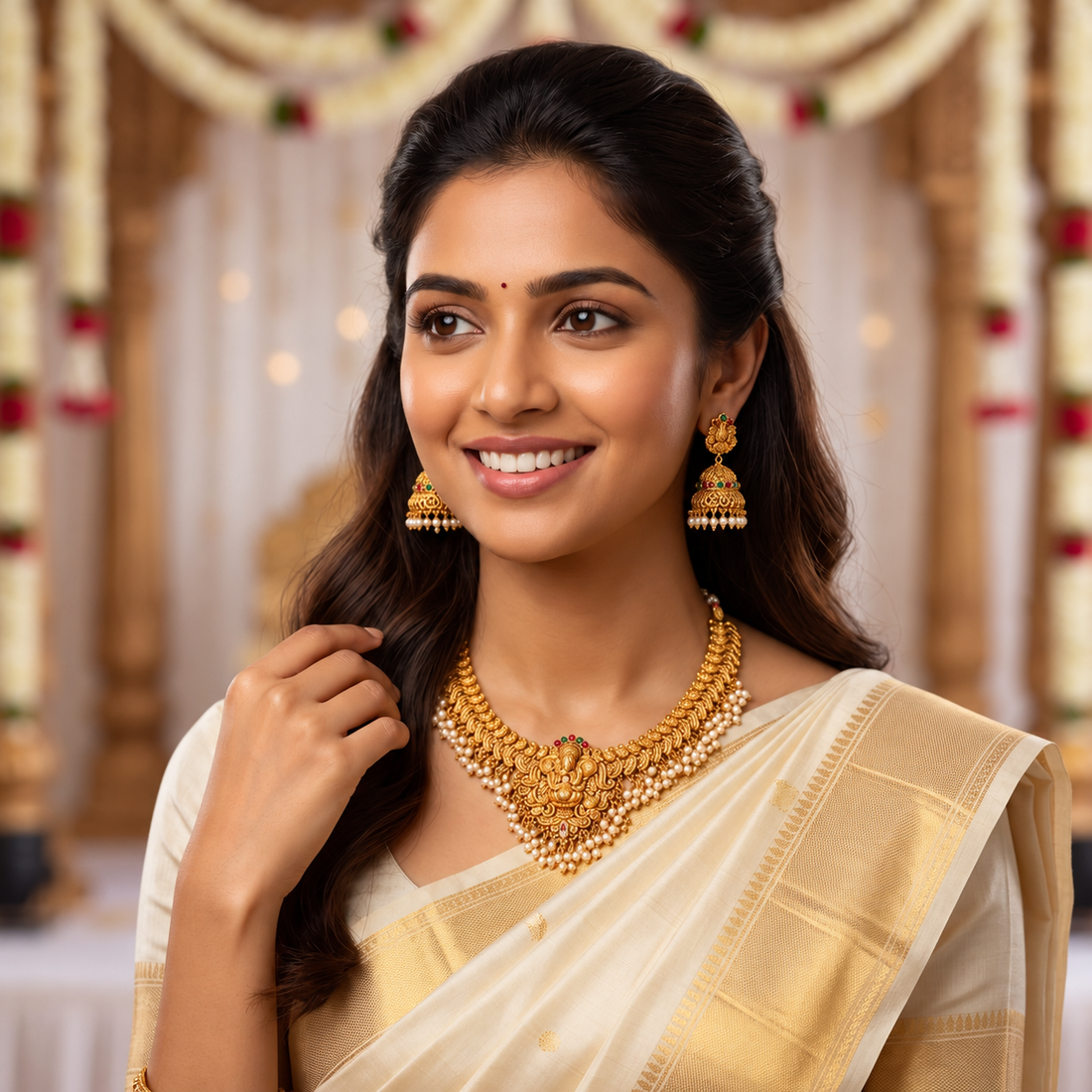 Lakshmi Temple Necklace Set