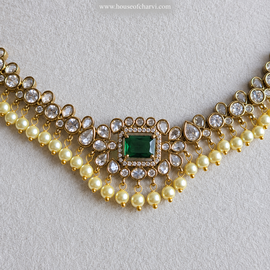 Green CZ Necklace Set