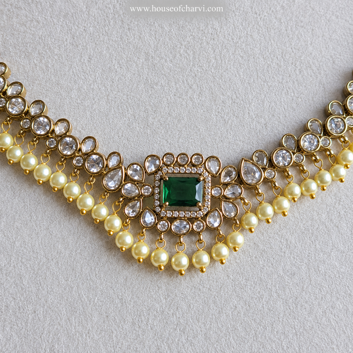 Green CZ Necklace Set