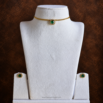 Emerald Square Stone Choker Set