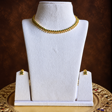 Green CZ Tennis Necklace Set