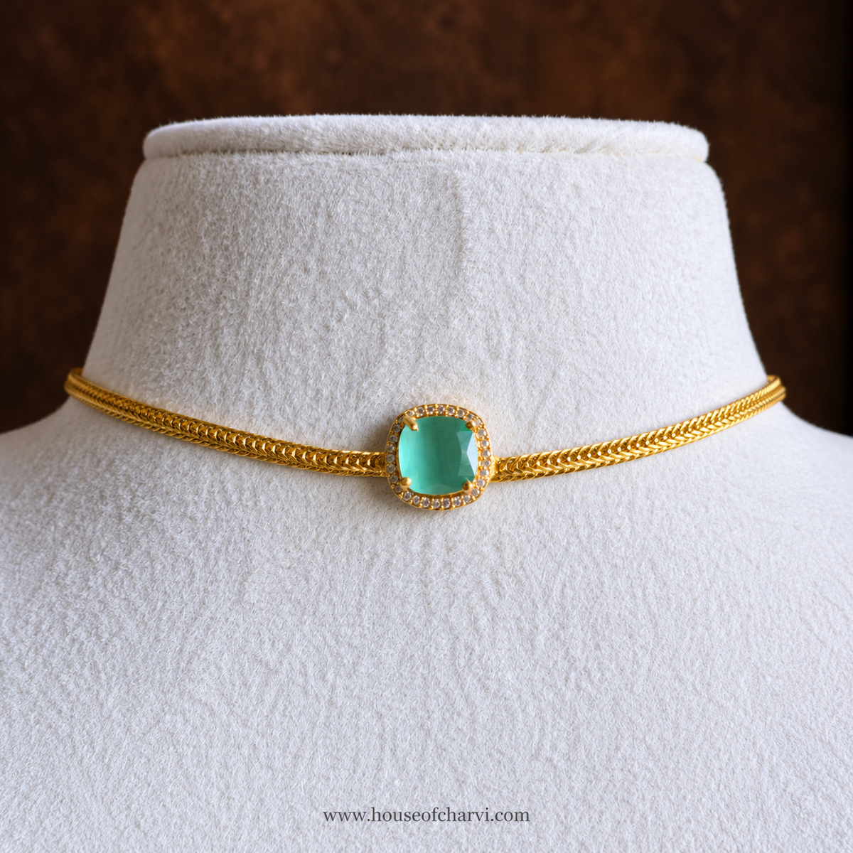 Turquoise CZ Necklace Set