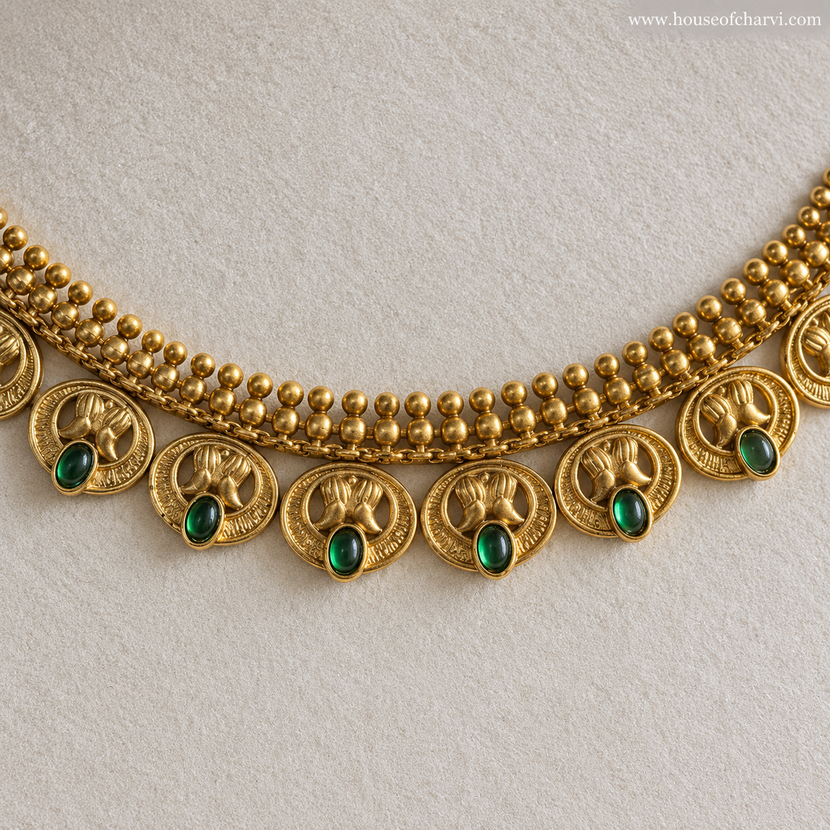 Green Stone Traditional Necklace Set