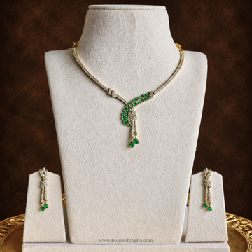 Green CZ Necklace Set