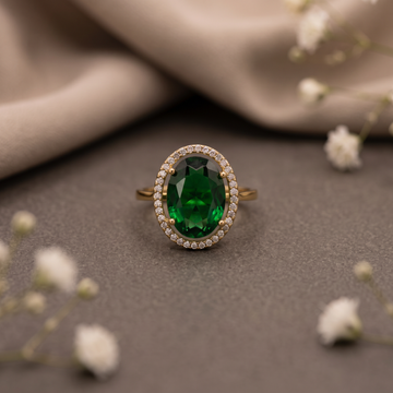 Emerald Halo Ring