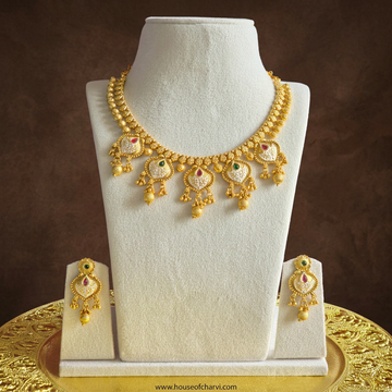 Traditional White Enamel  Necklace Set