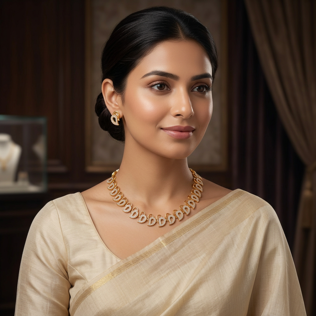 Crystal Paisley Elegance Necklace Set