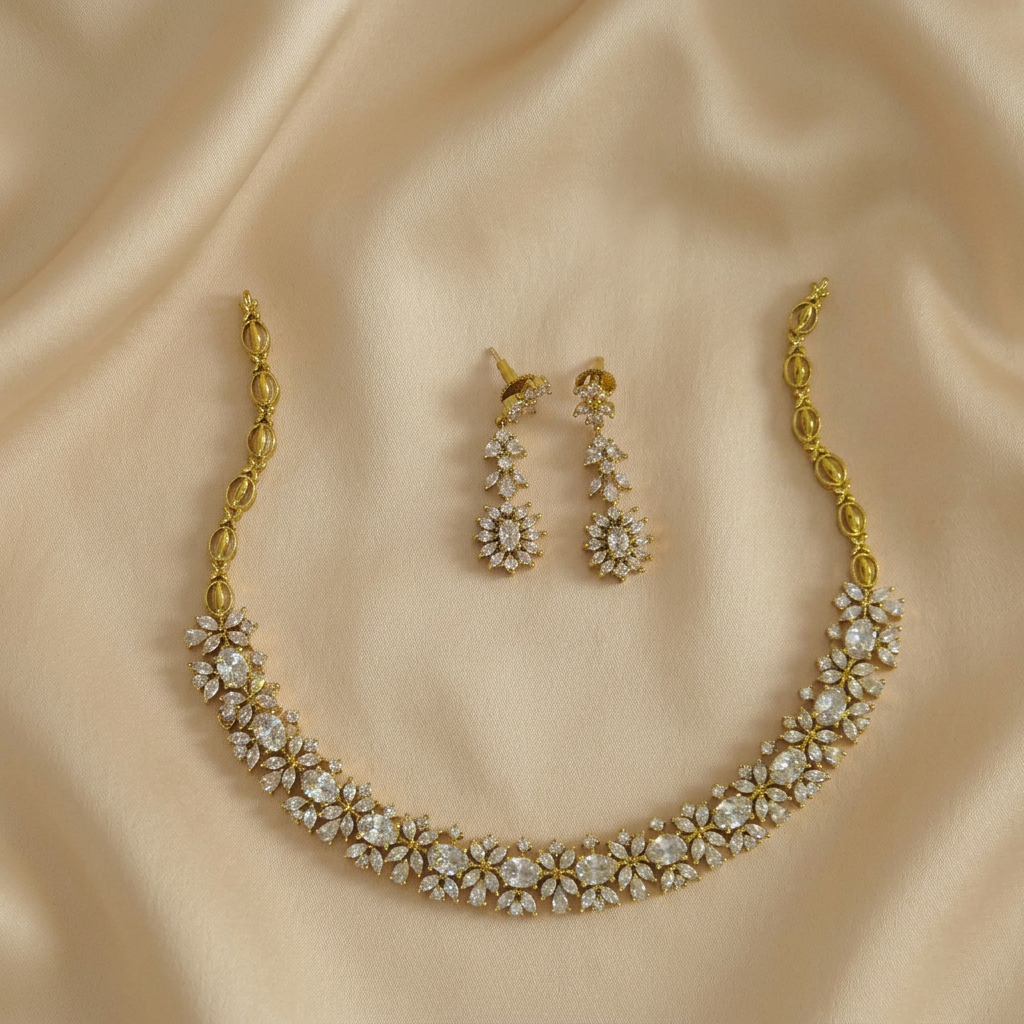 Eternal Blossom CZ Necklace Set