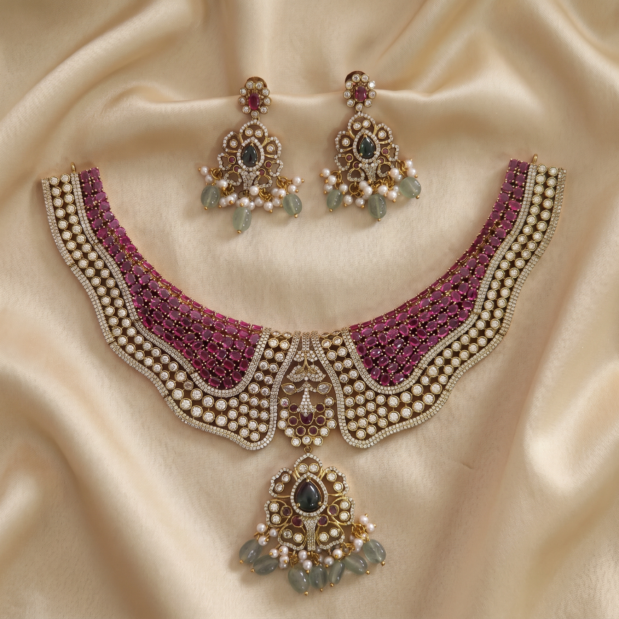 Ruby Noir Victorian Statement Choker Set
