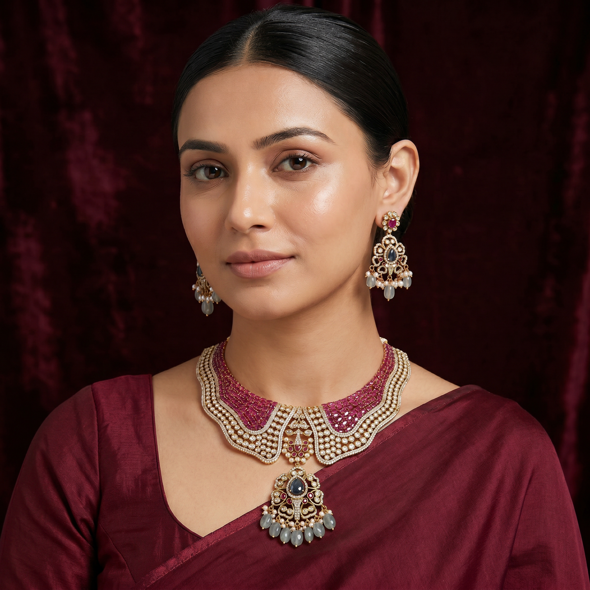 Ruby Noir Victorian Statement Choker Set