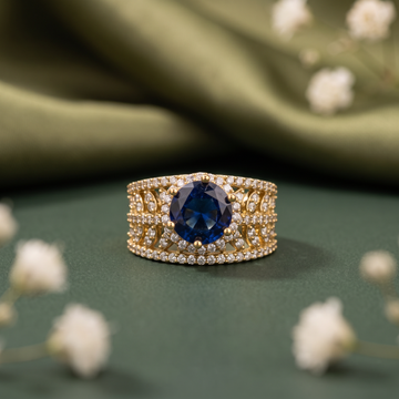 Midnight Sapphire Royale Statement Ring