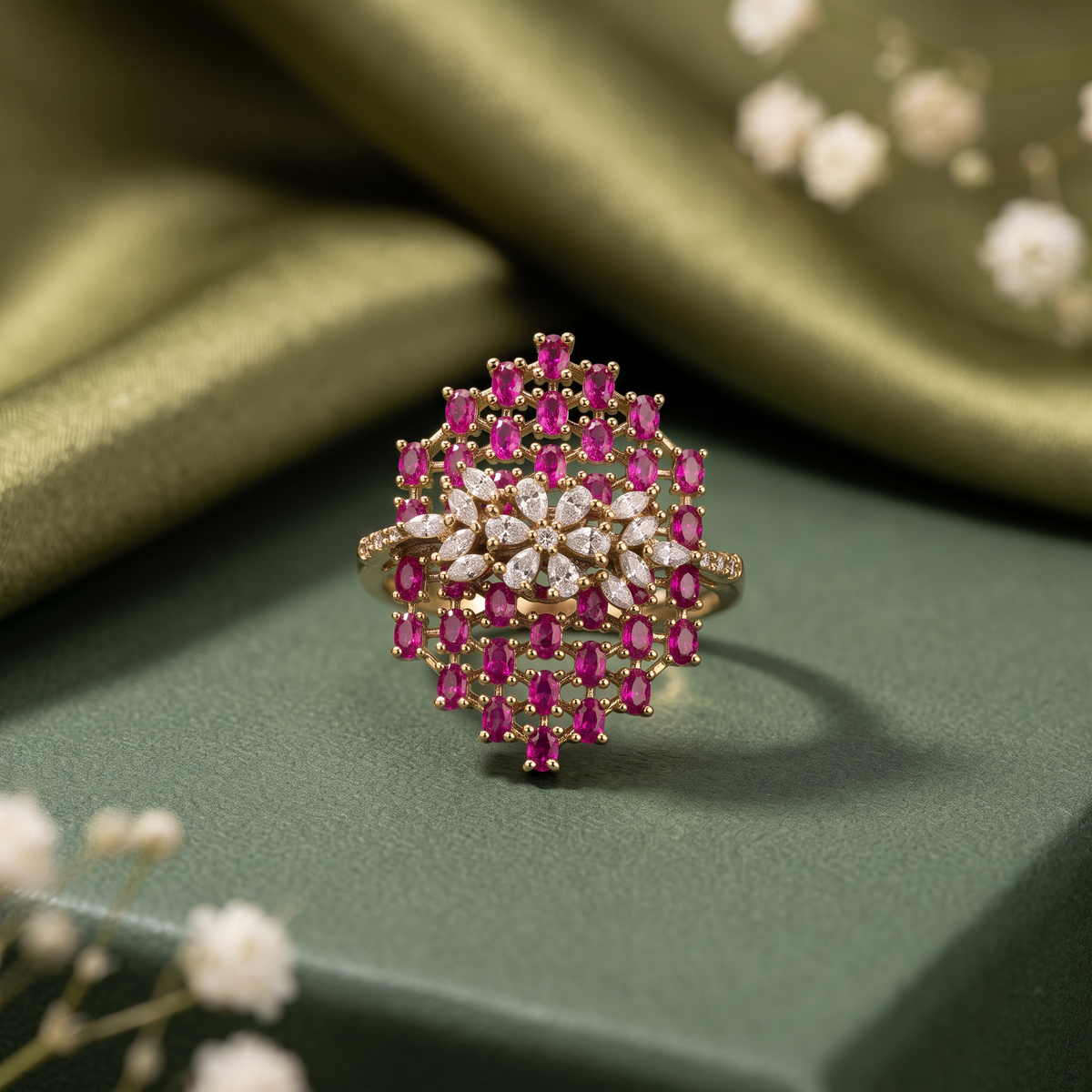 Ruby Bloom Ring