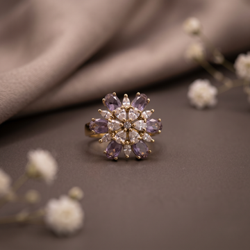 Amethyst Floral Statement Ring