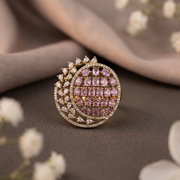 Pink CZ Peacock Ring