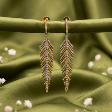 Gold Chevron Drop Earrings