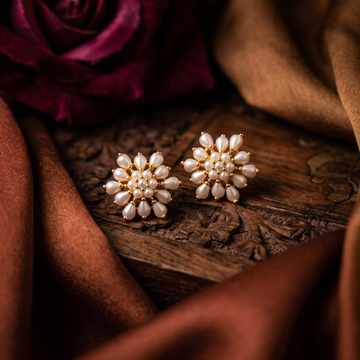 Pearl Floral Stud Earrings