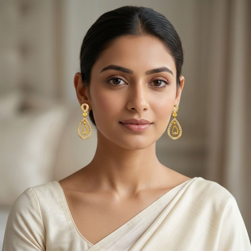 Crystal Teardrop Halo Earrings