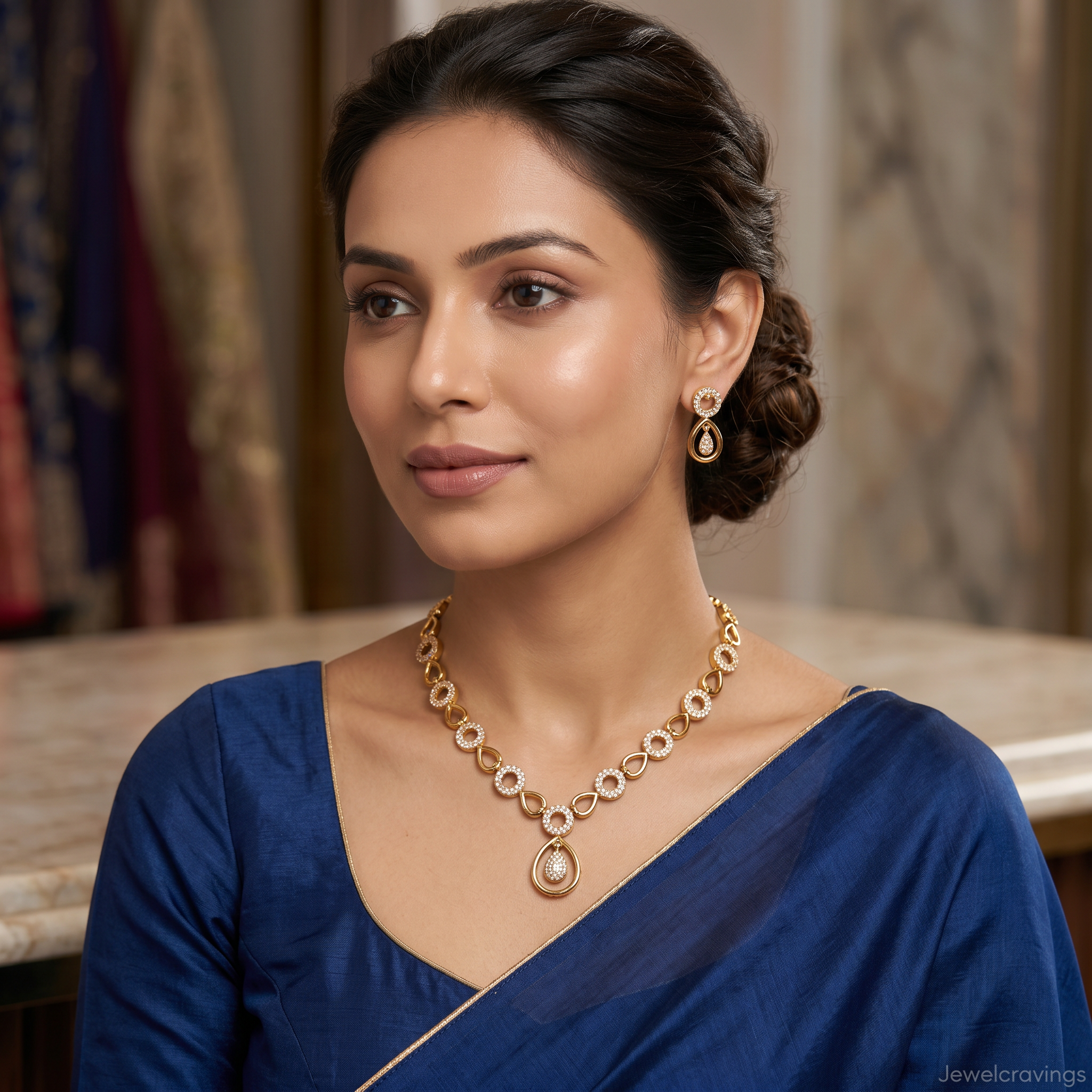 Celestial Teardrop CZ Necklace Set
