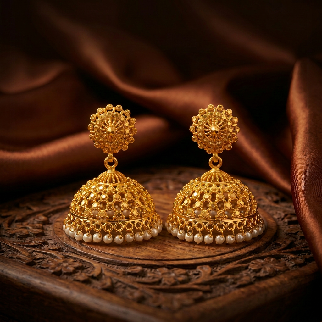 Micro Gold Plated Jhumkas 9