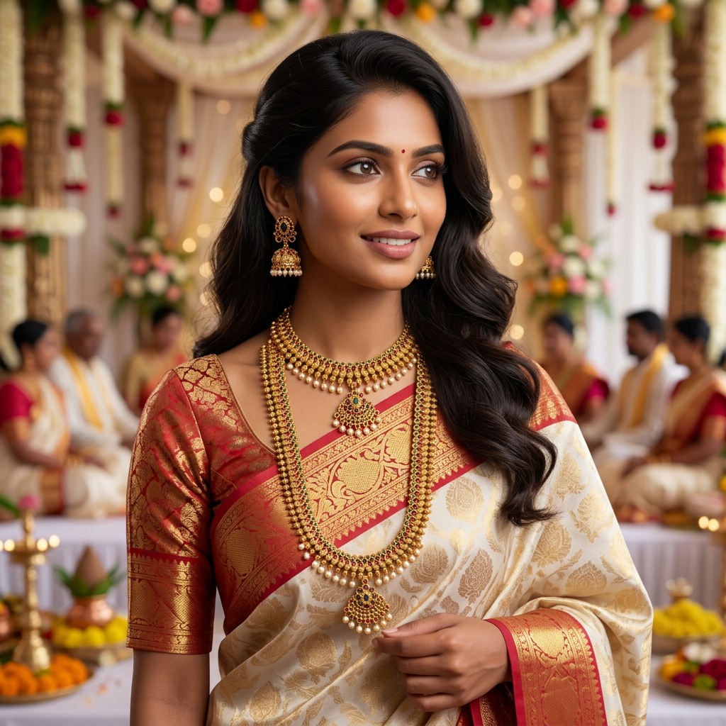 Emerald Pearl Bridal Combo Set