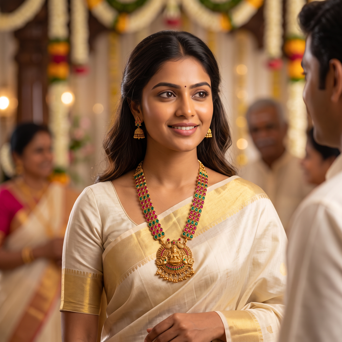 Lakshmi Kemp Haaram Jhumka Set