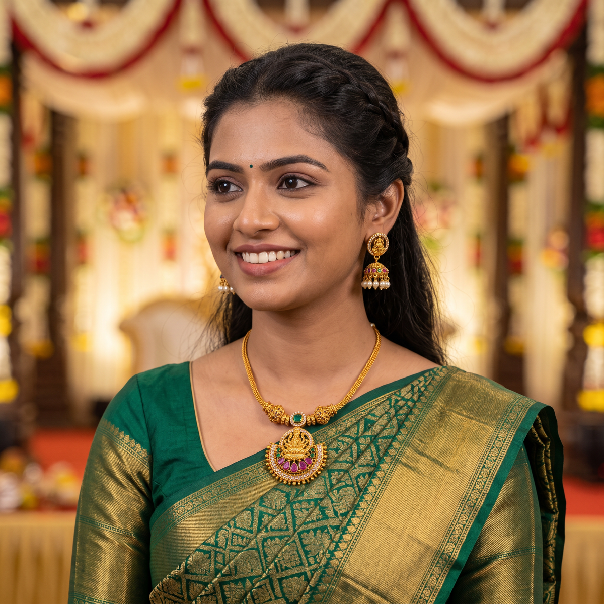 Lakshmi Pendant Necklace Set