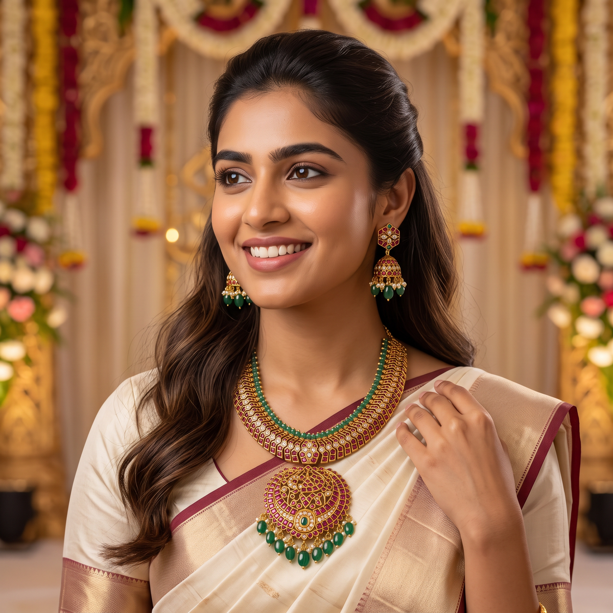 Royal Ruby Kempu Kundan Necklace