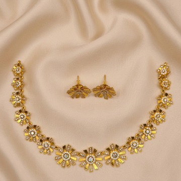 CZ Sunburst Starburst Necklace Set