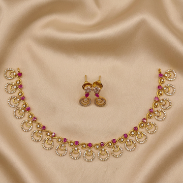 Ruby Swirl CZ Necklace Set