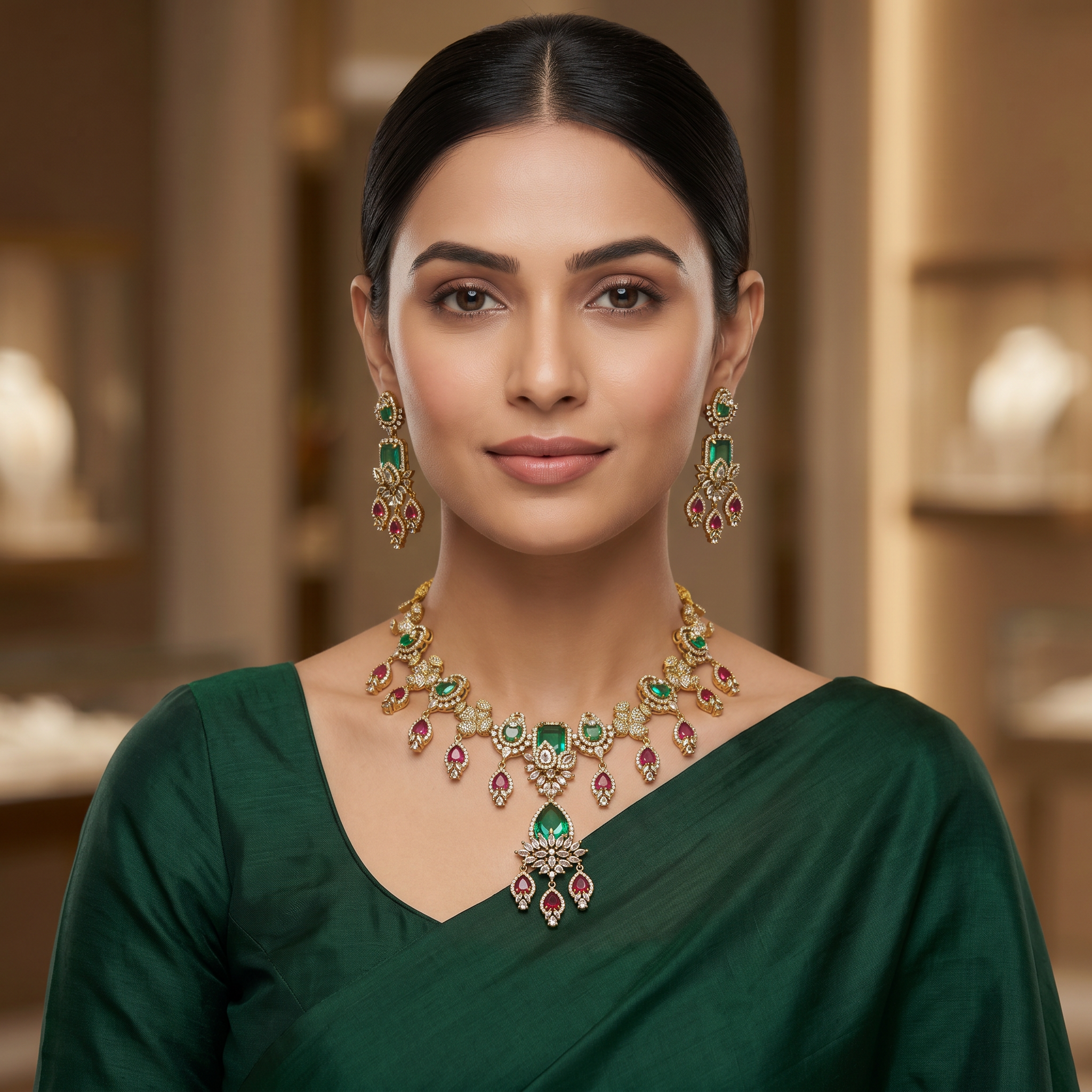 Emerald Ruby Regal CZ Set