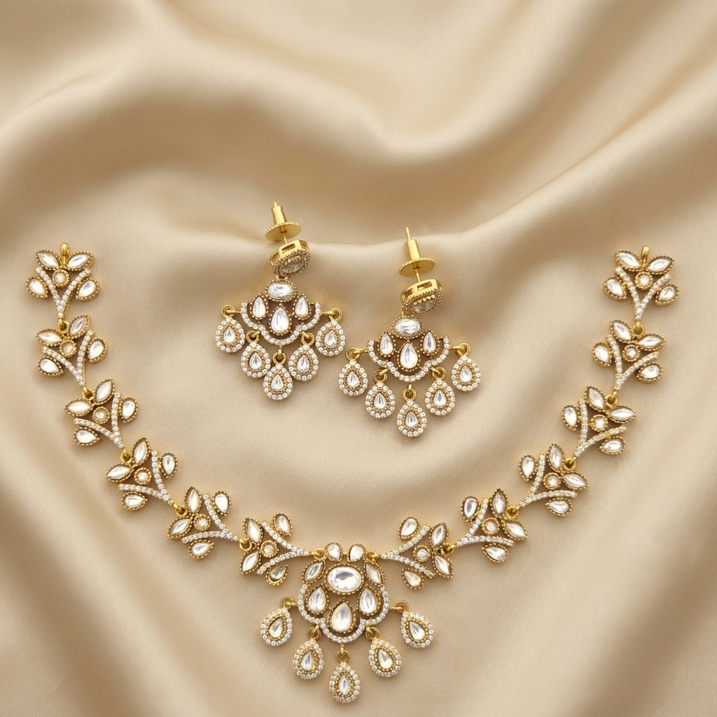 Kundan Floral Necklace Set