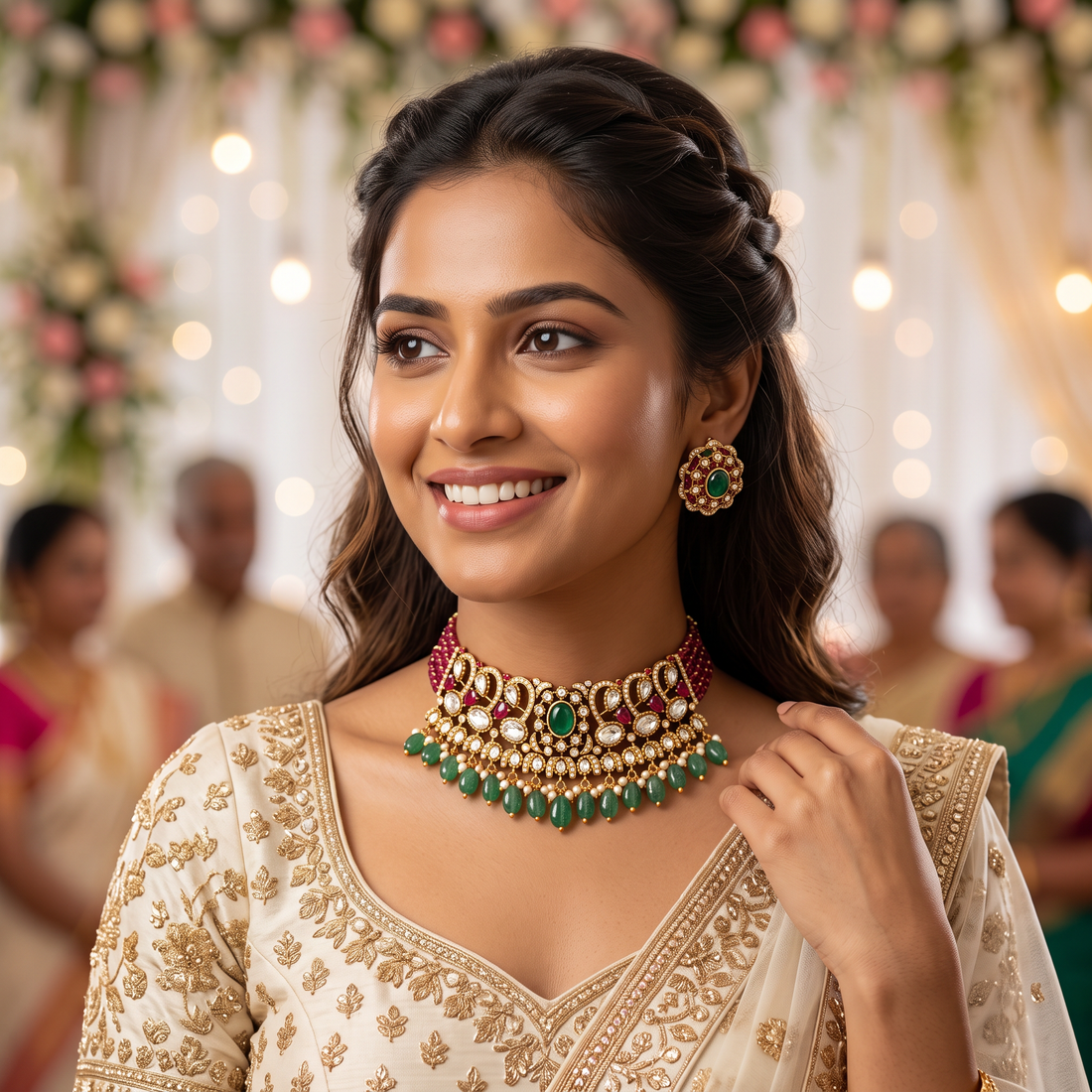 Royal Ruby Emerald Necklace set