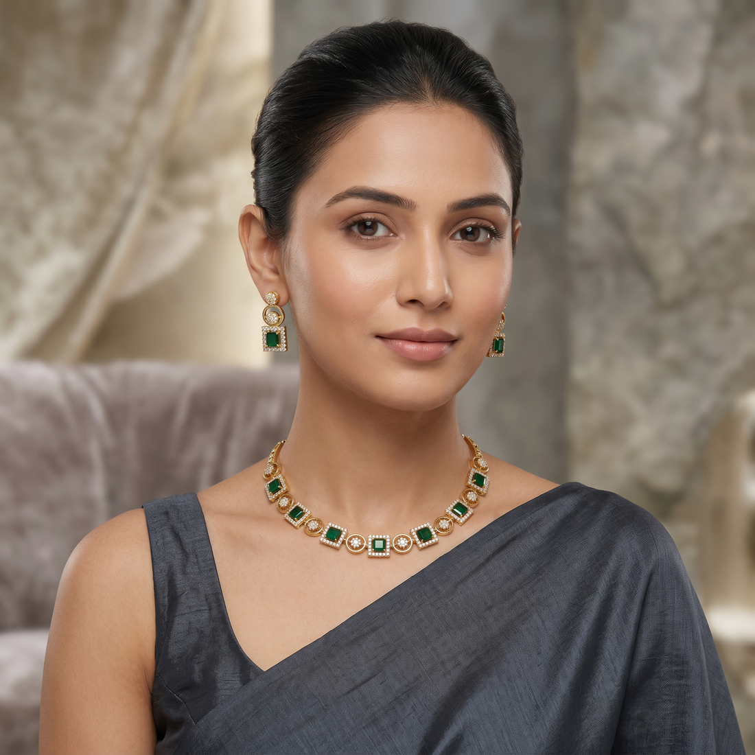 Emerald Geometric CZ Set